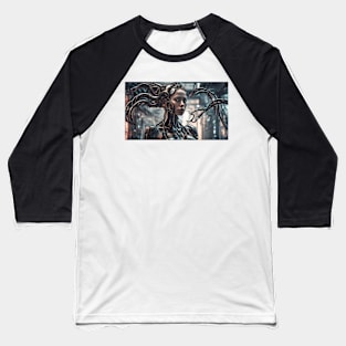 Dystopian Cyborg Woman #2 Baseball T-Shirt